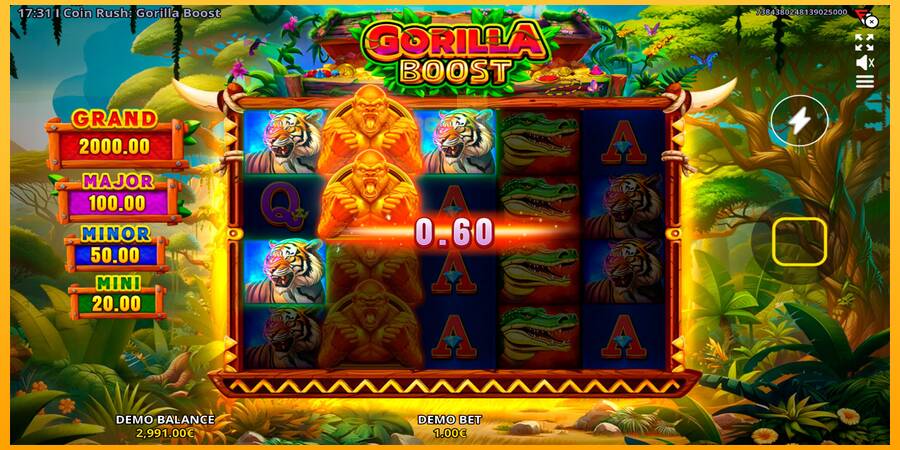 Hrací automat: Coin Rush: Gorilla Boost s reálnou šancou na výhru