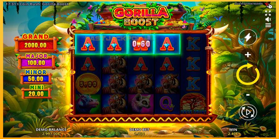 Hrací automat: Coin Rush: Gorilla Boost s reálnou šancou na výhru