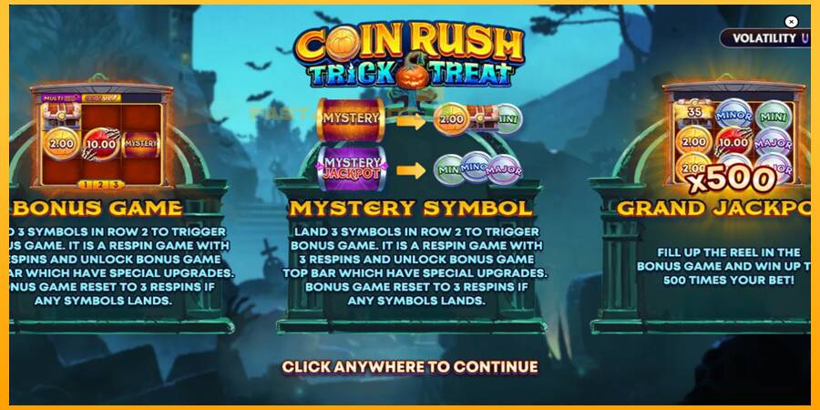 Hrací automat: Coin Rush: Trick o Treat s reálnou šancou na výhru