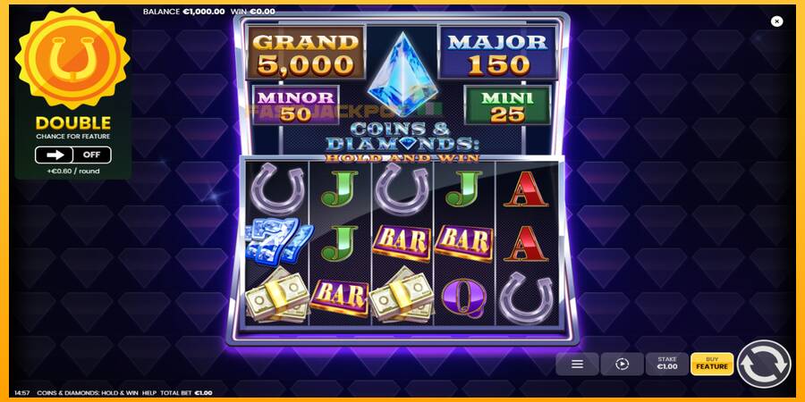 Hrací automat: Coins & Diamonds: Hold and Win s reálnou šancou na výhru