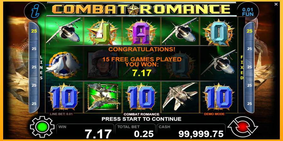 Hrací automat: Combat Romance s reálnou šancou na výhru