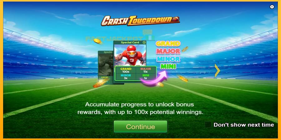 Hrací automat: Crash Touchdown s reálnou šancou na výhru