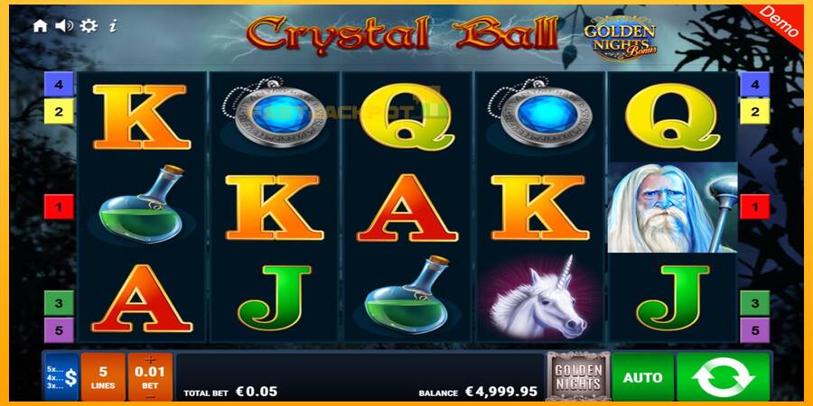 Hrací automat: Crystal Ball Golden Nights s reálnou šancou na výhru