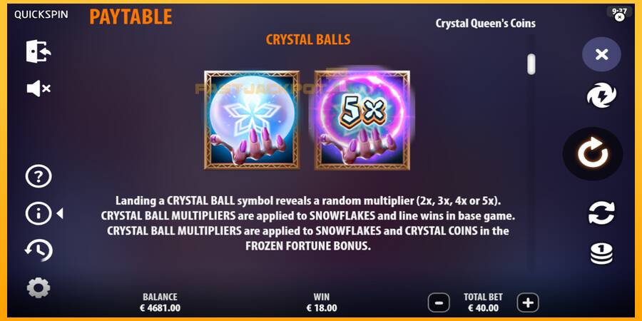 Hrací automat: Crystal Queens Coins s reálnou šancou na výhru