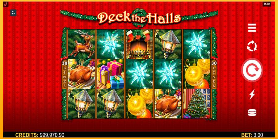 Hrací automat: Deck The Halls s reálnou šancou na výhru