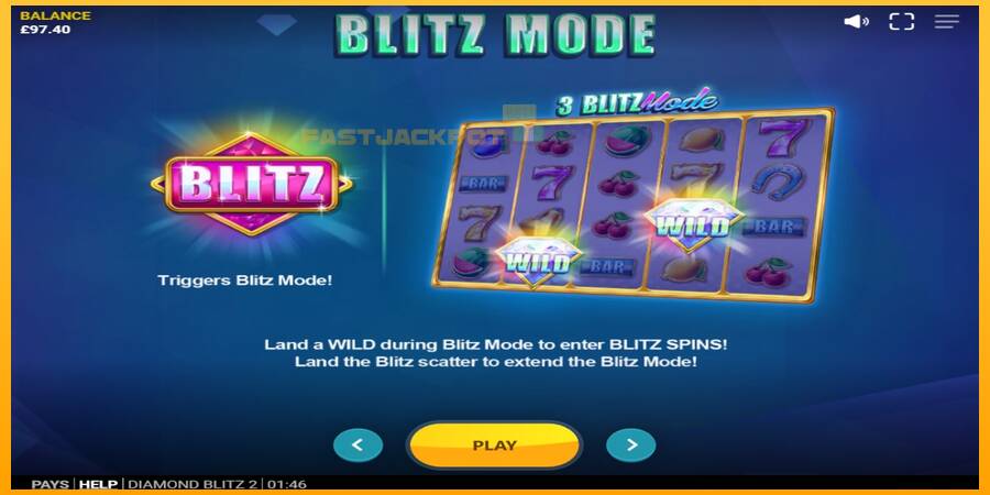 Hrací automat: Diamond Blitz 2 s reálnou šancou na výhru