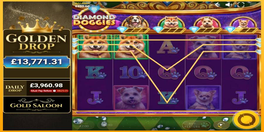 Hrací automat: Diamond Doggies s reálnou šancou na výhru