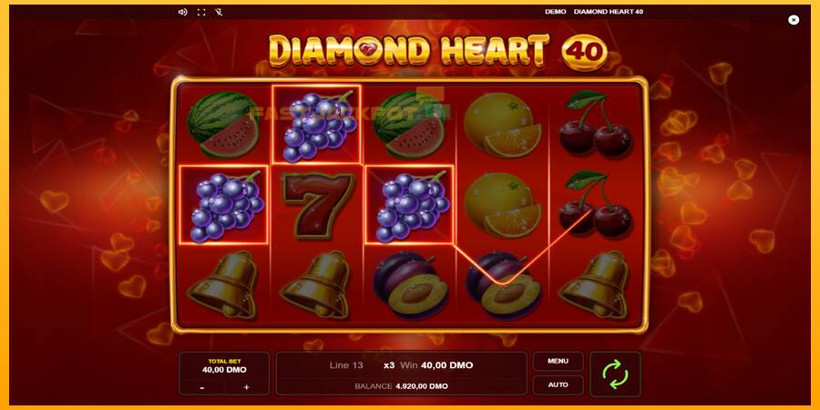 Hrací automat: Diamond Heart 40 s reálnou šancou na výhru