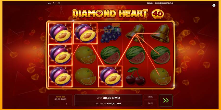 Hrací automat: Diamond Heart 40 s reálnou šancou na výhru