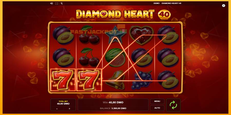 Hrací automat: Diamond Heart 40 s reálnou šancou na výhru