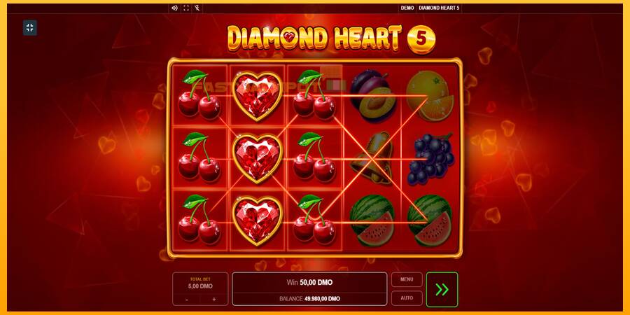 Hrací automat: Diamond Heart 5 s reálnou šancou na výhru