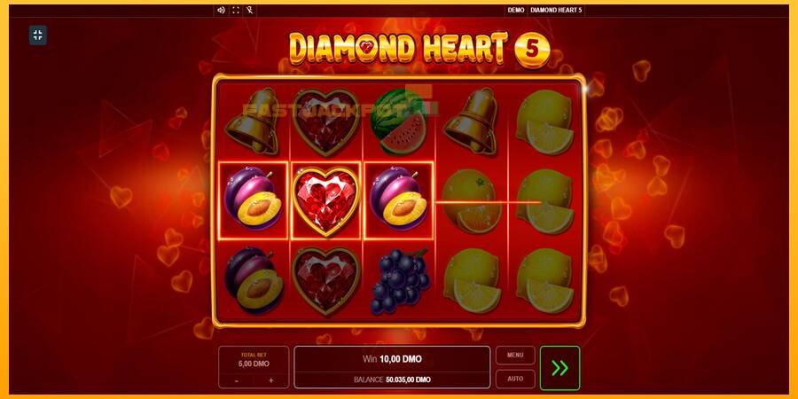 Hrací automat: Diamond Heart 5 s reálnou šancou na výhru