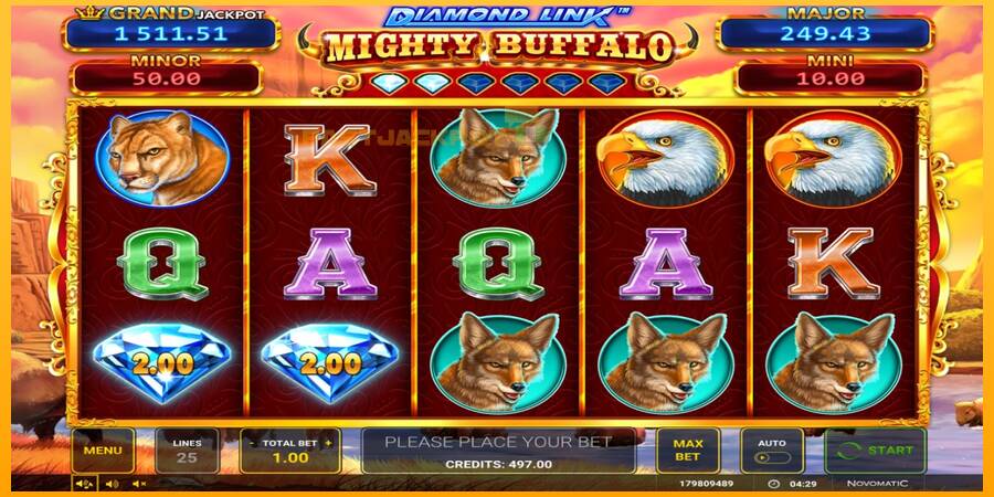 Hrací automat: Diamond Link Mighty Buffalo s reálnou šancou na výhru