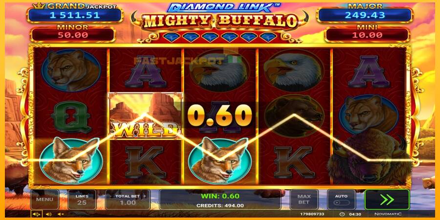 Hrací automat: Diamond Link Mighty Buffalo s reálnou šancou na výhru