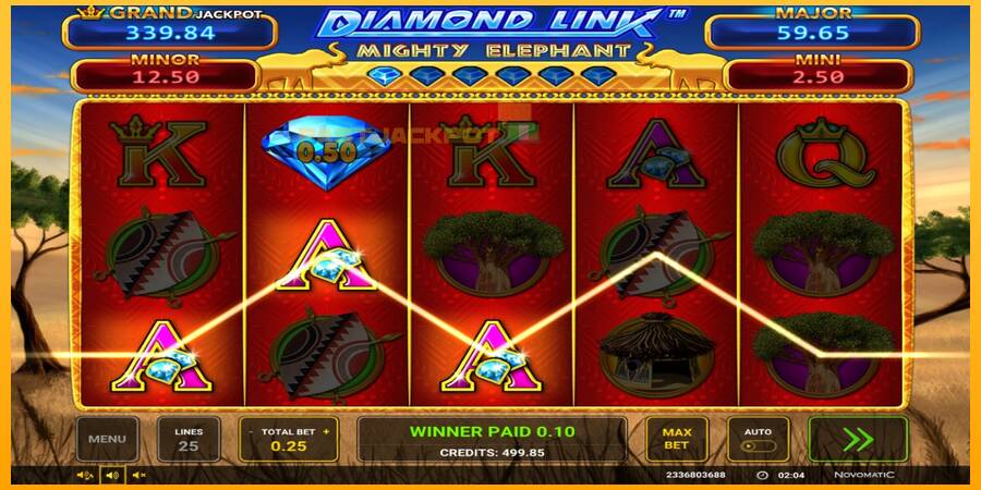 Hrací automat: Diamond Link: Mighty Elephant s reálnou šancou na výhru