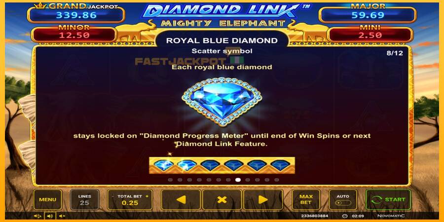 Hrací automat: Diamond Link: Mighty Elephant s reálnou šancou na výhru