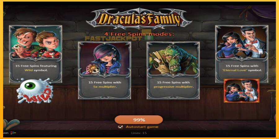 Hrací automat: Dracula’s Family s reálnou šancou na výhru