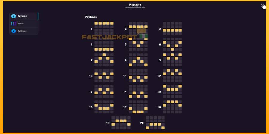 Hrací automat: Egypt Coin s reálnou šancou na výhru