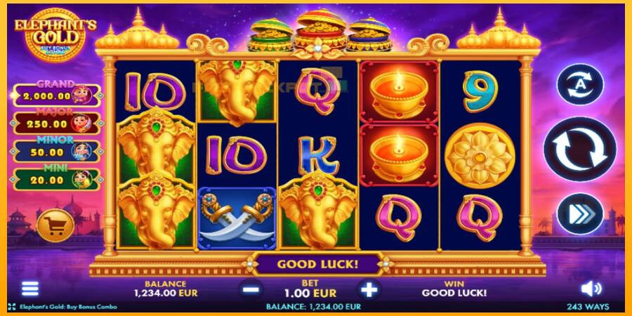 Hrací automat: Elephants Gold Buy Bonus Combo s reálnou šancou na výhru