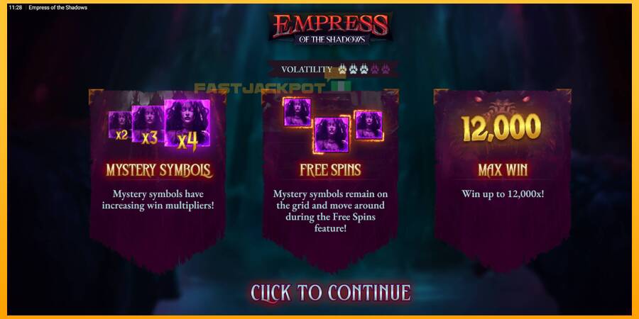 Hrací automat: Empress of the Shadows s reálnou šancou na výhru