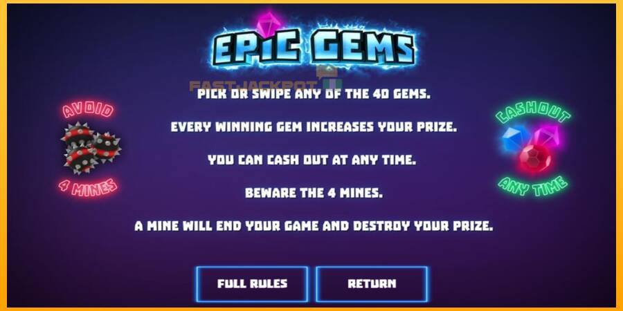 Hrací automat: Epic Gems s reálnou šancou na výhru