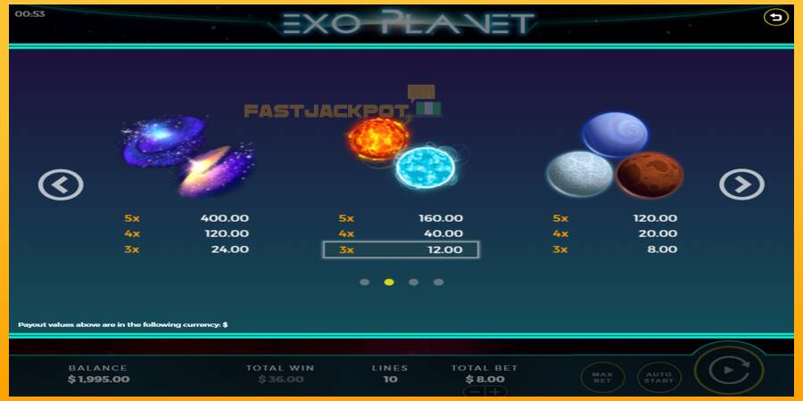 Hrací automat: Exo Planet s reálnou šancou na výhru