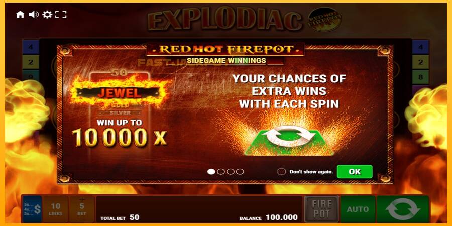 Hrací automat: Explodiac Red Hot Firepot s reálnou šancou na výhru