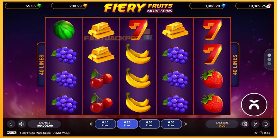 Hrací automat: Fiery Fruits More Spins s reálnou šancou na výhru