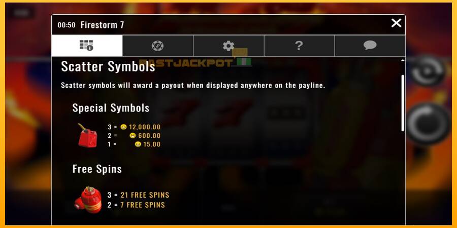 Hrací automat: Firestorm 7 s reálnou šancou na výhru