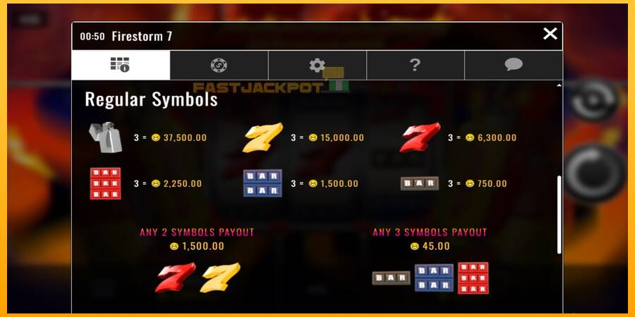 Hrací automat: Firestorm 7 s reálnou šancou na výhru