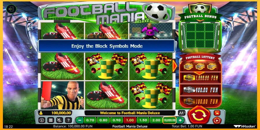 Hrací automat: Football Mania Deluxe s reálnou šancou na výhru