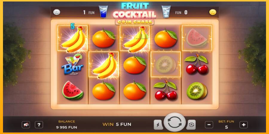 Hrací automat: Fruit Cocktail Coin Chase s reálnou šancou na výhru