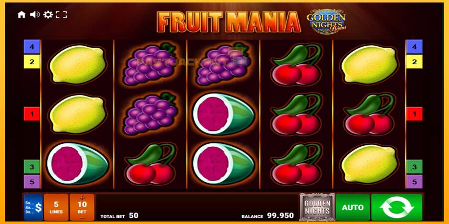 Hrací automat: Fruit Mania Golden Nights s reálnou šancou na výhru