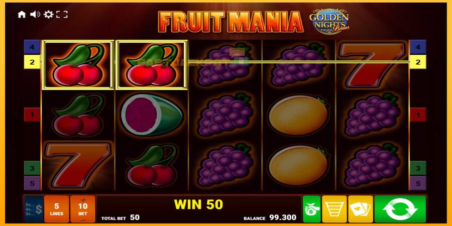 Hrací automat: Fruit Mania Golden Nights s reálnou šancou na výhru