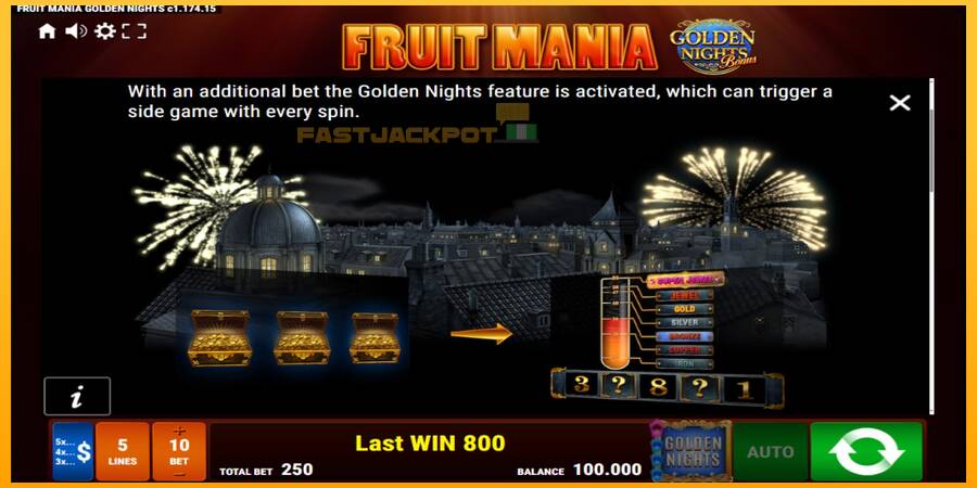 Hrací automat: Fruit Mania Golden Nights s reálnou šancou na výhru