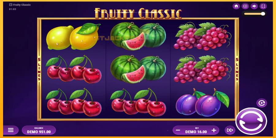 Hrací automat: Fruity Classic s reálnou šancou na výhru