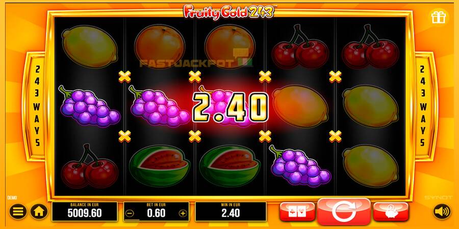 Hrací automat: Fruity Gold 243 s reálnou šancou na výhru