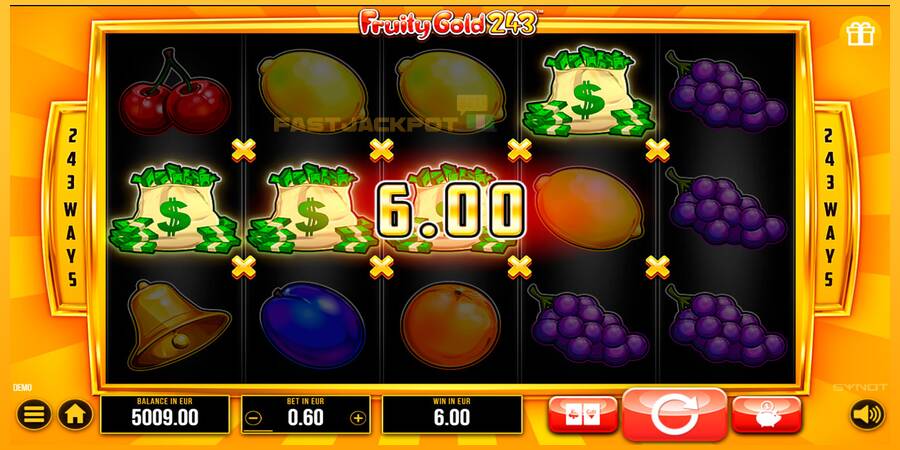 Hrací automat: Fruity Gold 243 s reálnou šancou na výhru