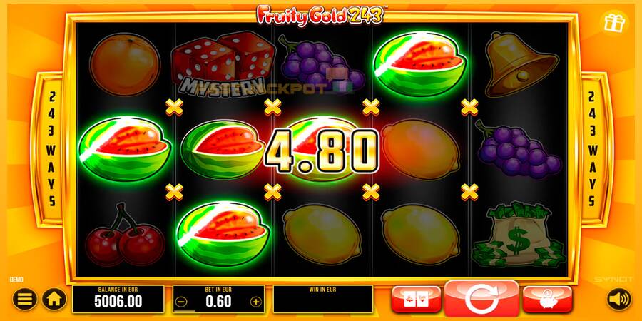 Hrací automat: Fruity Gold 243 s reálnou šancou na výhru