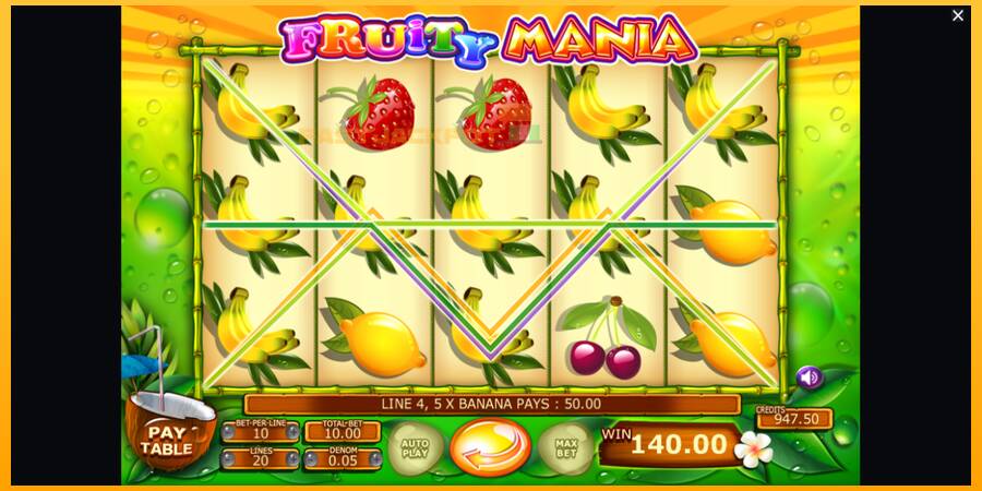 Hrací automat: Fruity Mania s reálnou šancou na výhru