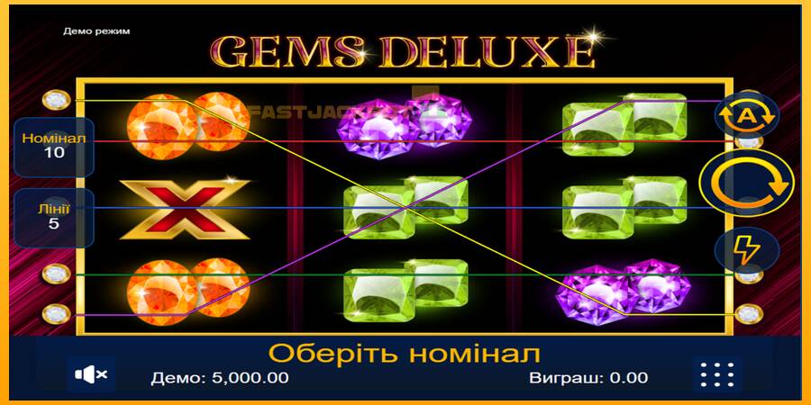 Hrací automat: Gems Deluxe s reálnou šancou na výhru