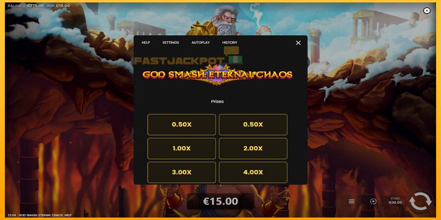 Hrací automat: God Smash: Eternal Chaos s reálnou šancou na výhru