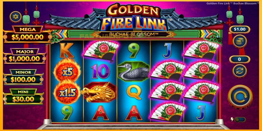 Hrací automat: Golden Fire Link Buchae Blossom s reálnou šancou na výhru