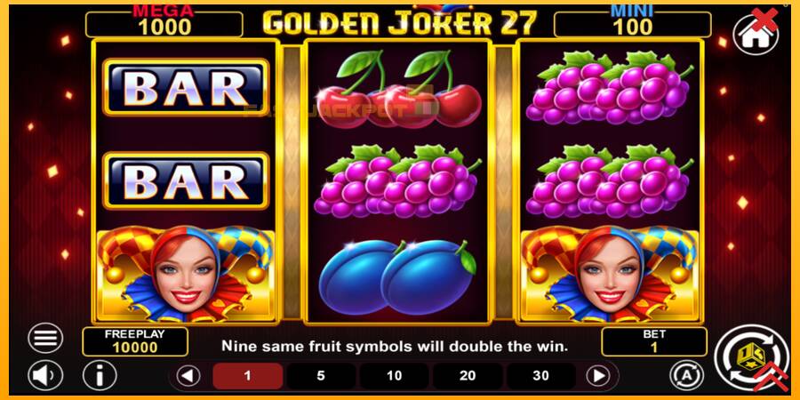 Hrací automat: Golden Joker 27 Hold & Win s reálnou šancou na výhru