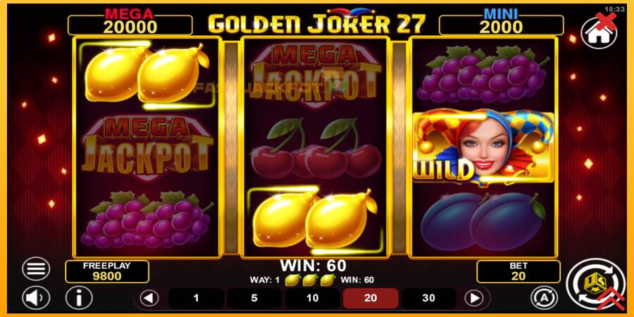 Hrací automat: Golden Joker 27 Hold & Win s reálnou šancou na výhru