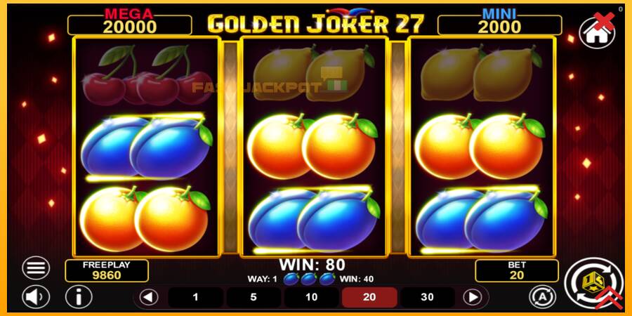 Hrací automat: Golden Joker 27 Hold & Win s reálnou šancou na výhru