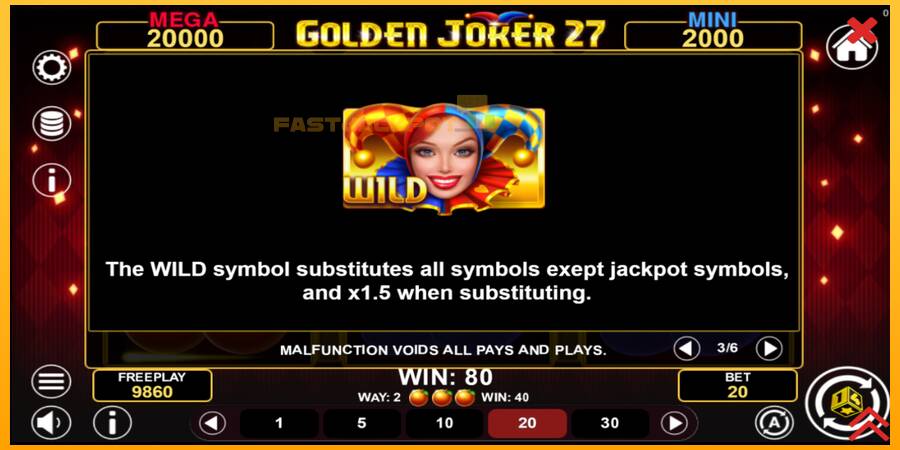 Hrací automat: Golden Joker 27 Hold & Win s reálnou šancou na výhru