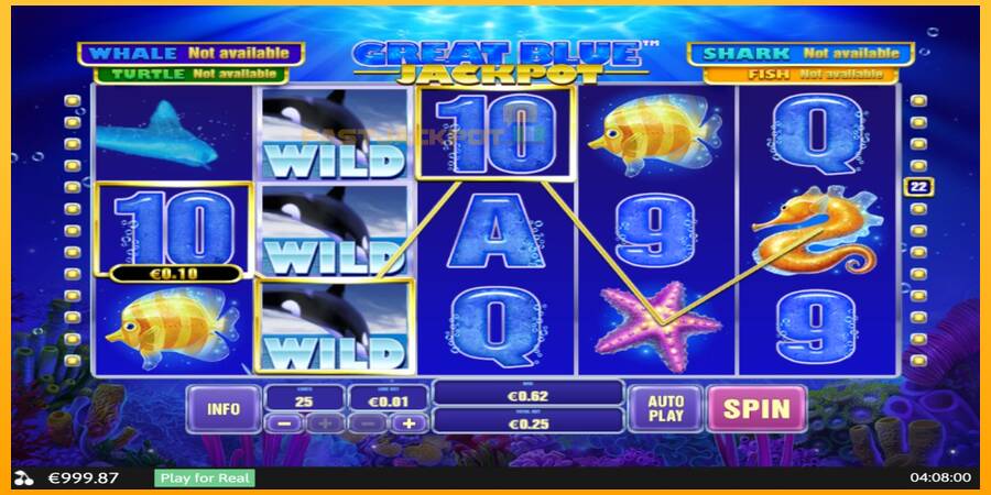 Hrací automat: Great Blue Jackpot s reálnou šancou na výhru