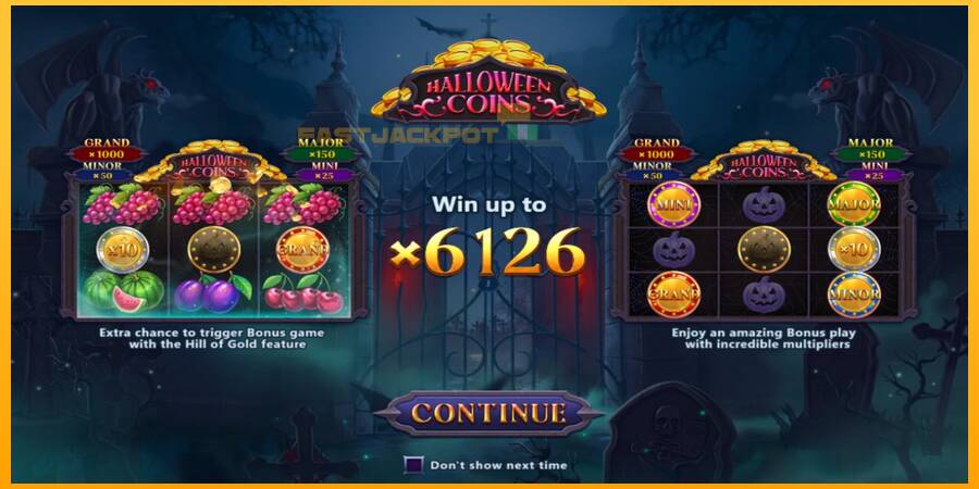 Hrací automat: Halloween Coins Hold and Spin s reálnou šancou na výhru