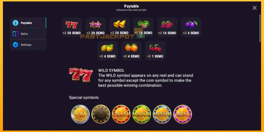 Hrací automat: Halloween Coins Hold and Spin s reálnou šancou na výhru